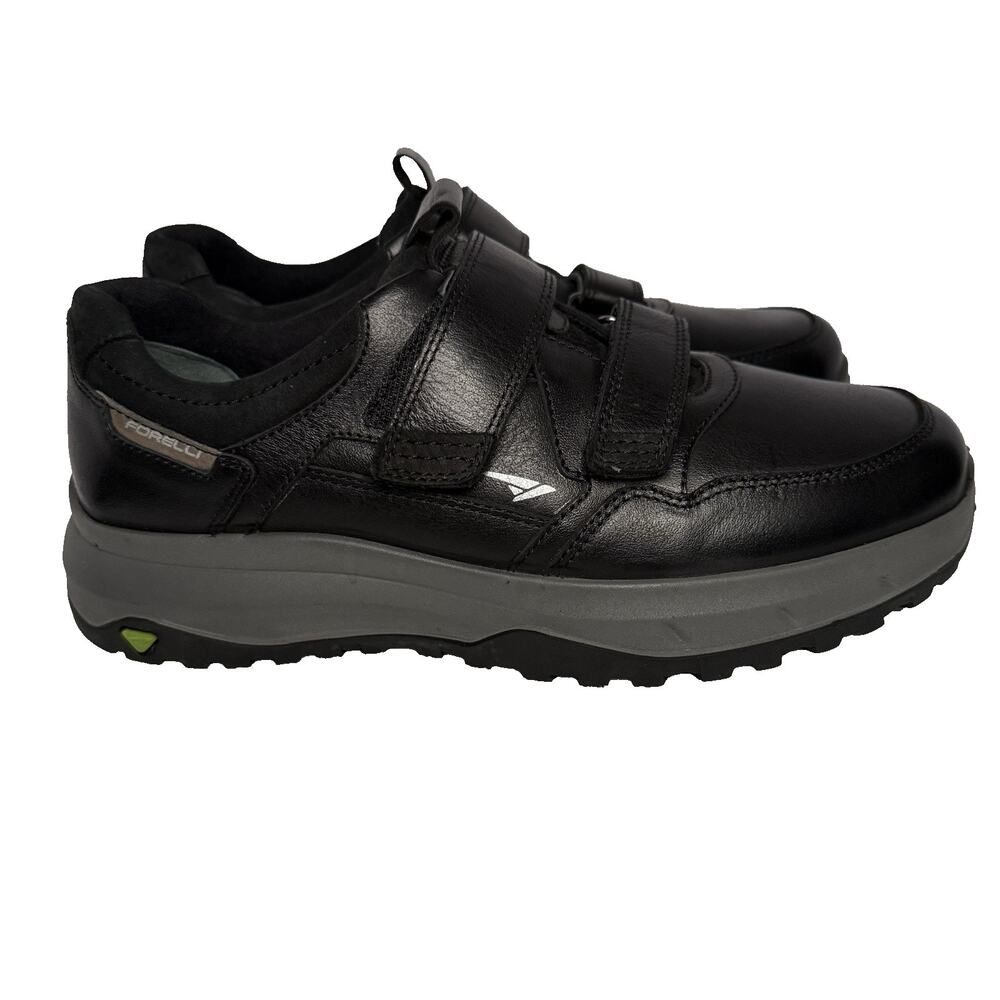 Forelli Kayron-2 Mens 8 Extra Wide Black Leather Memory Foam Comfort Orthopedic